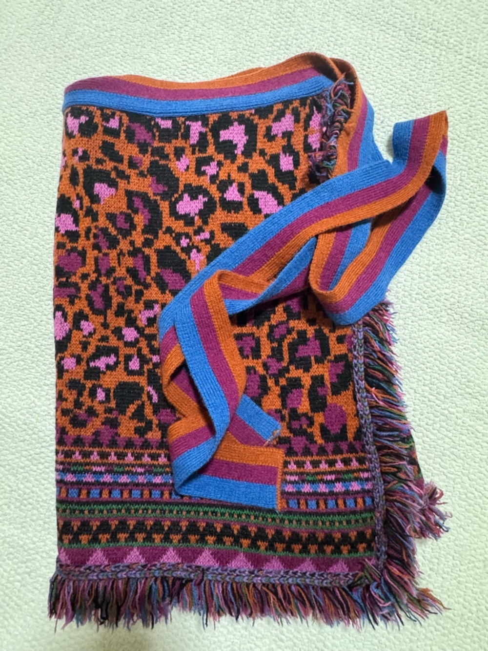 Farm Rio Ainika Tapestry Sweater Wrap Knit Skirt Size L - Picture 12 of 12